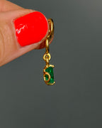 Natural Mined Colombian Emerald Drop Earrings 18k Yellow Gold