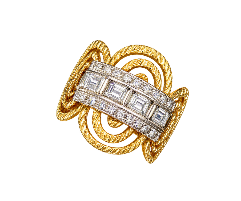 14k Yellow & White Gold Vintage Two-Tone Ring