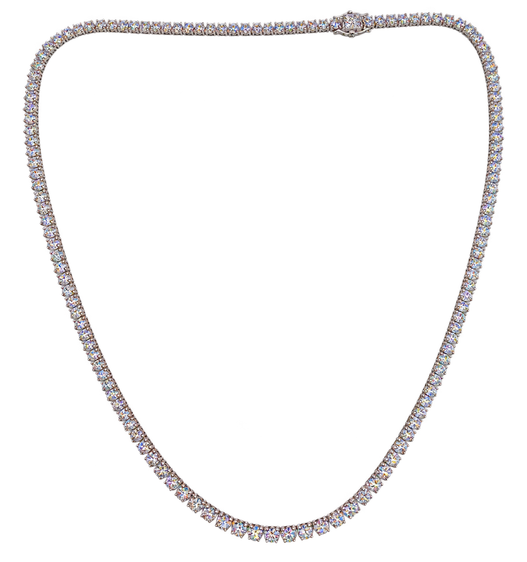 14k WG Natural Diamond Modern Tennis Necklace