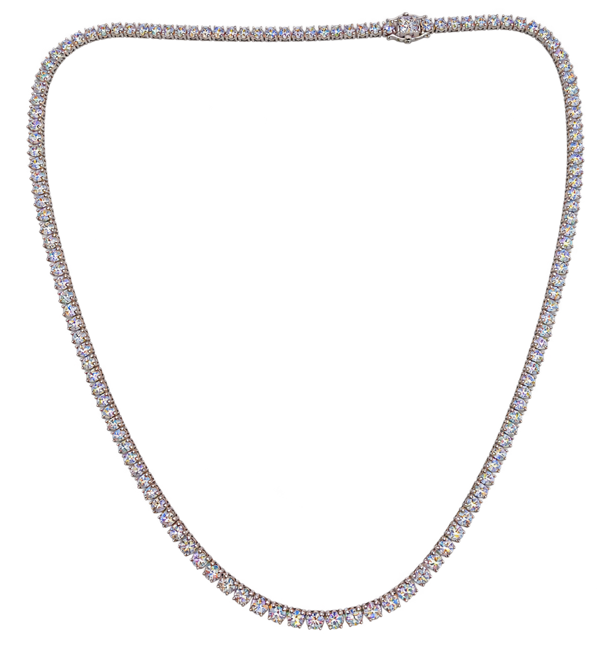 14k WG Natural Diamond Modern Tennis Necklace