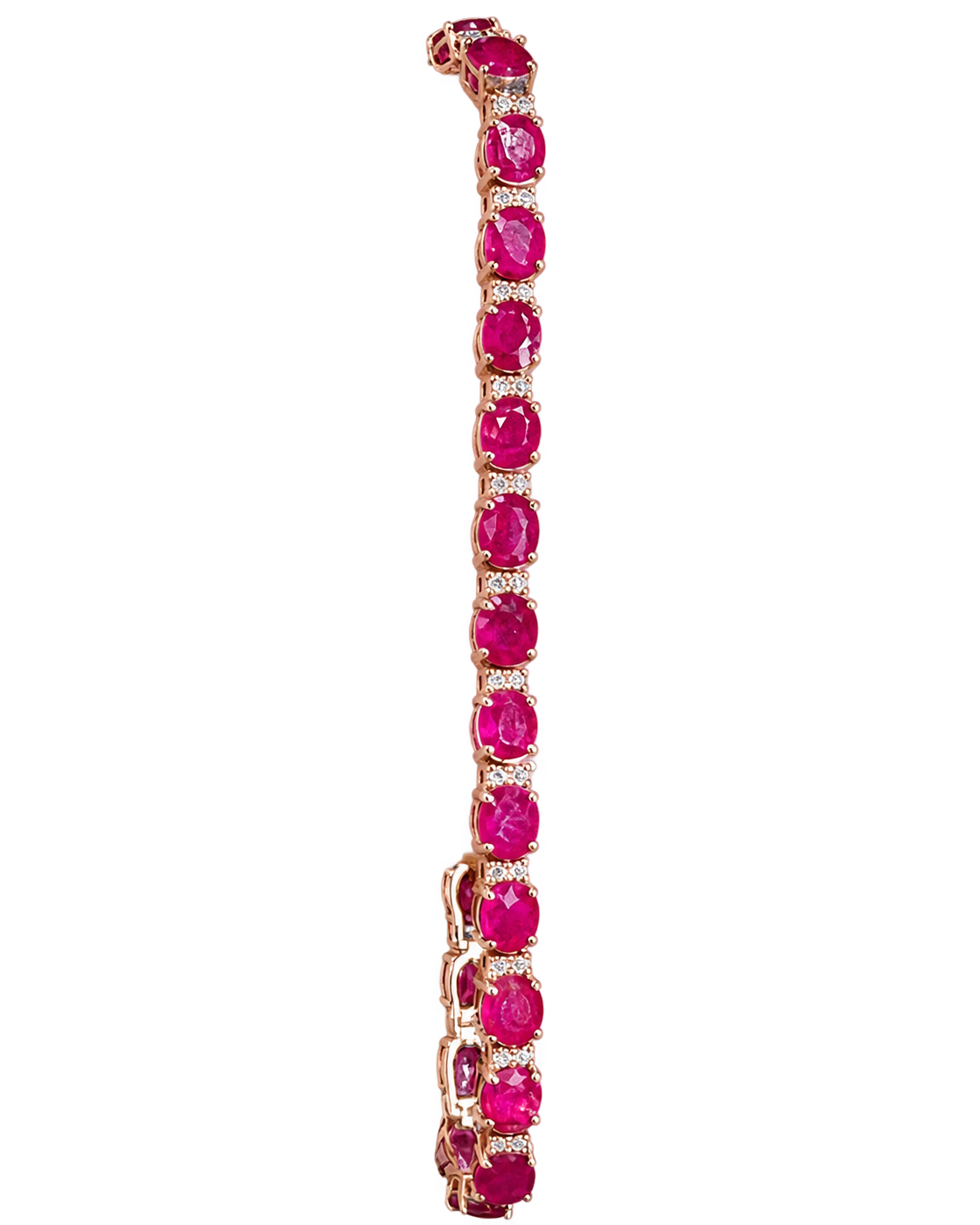 14k Rose Gold Vintage Natural Ruby Bracelet 3.5 cttw