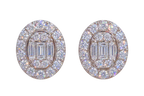 14k White Gold Natural Diamonds Halo Stud Earrings