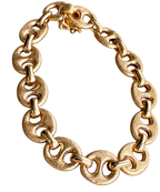 Vintage 14k Puffy Brushed Mariner Link Bracelet