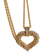 Vintage 14k Byzantine & Diamond Heart Pendant