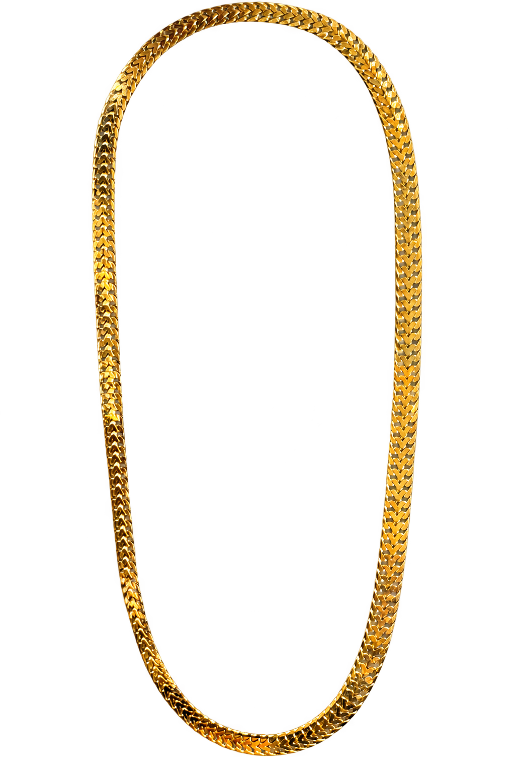 Vintage Solid 14k Yellow Gold Flat Franco Chain