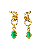 Natural Mined Colombian Emerald Drop Earrings 18k Yellow Gold