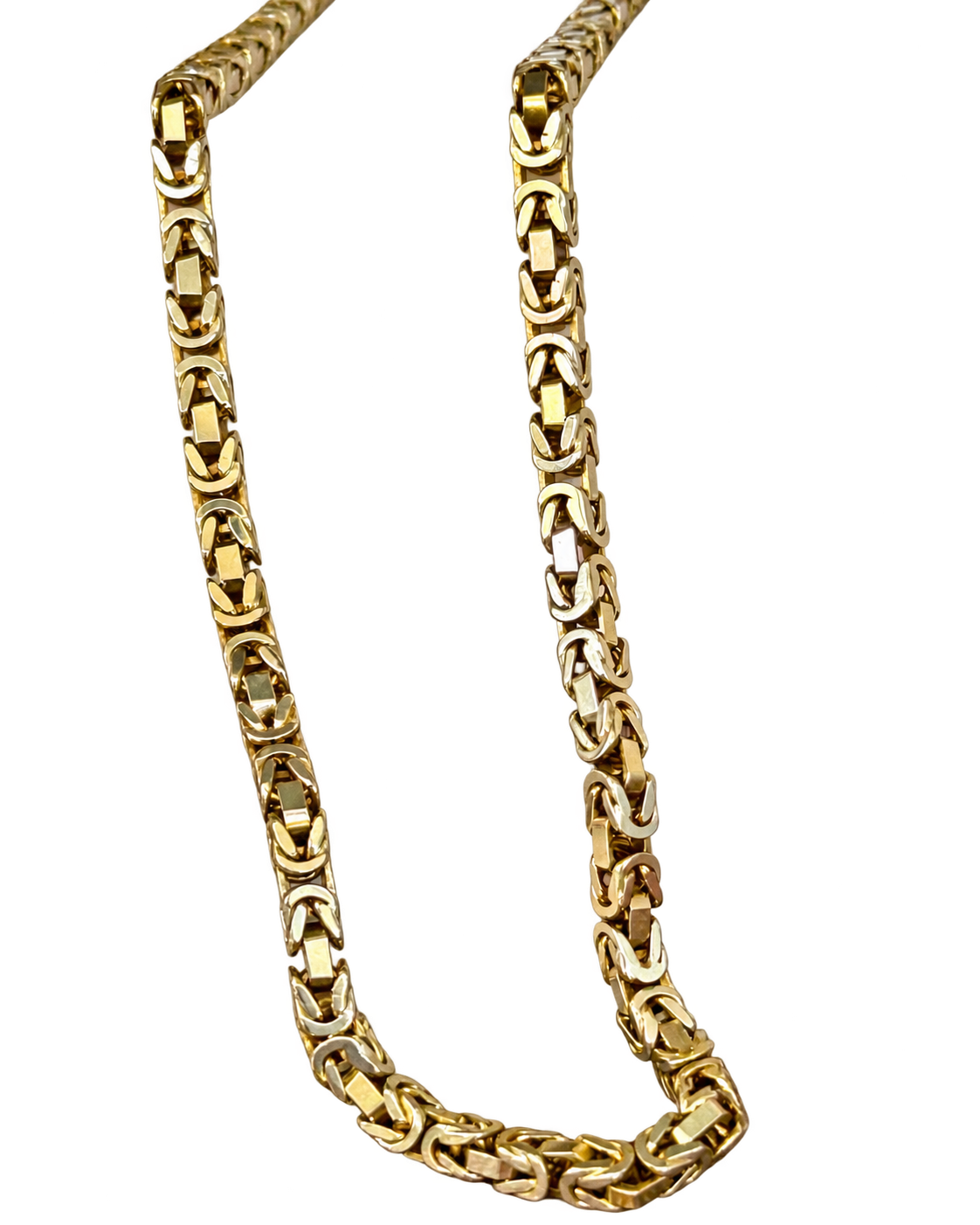 Vintage 14k Yellow Gold Square Byzantine Chain