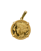 Estate 14k Yellow Coin Pendant w/ 14k Bezel