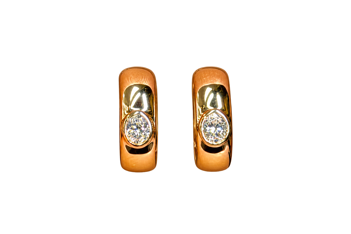 14k Yellow Gold “Daily” Natural Diamond Hoops