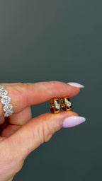 14k Yellow Gold “Daily” Natural Diamond Hoops